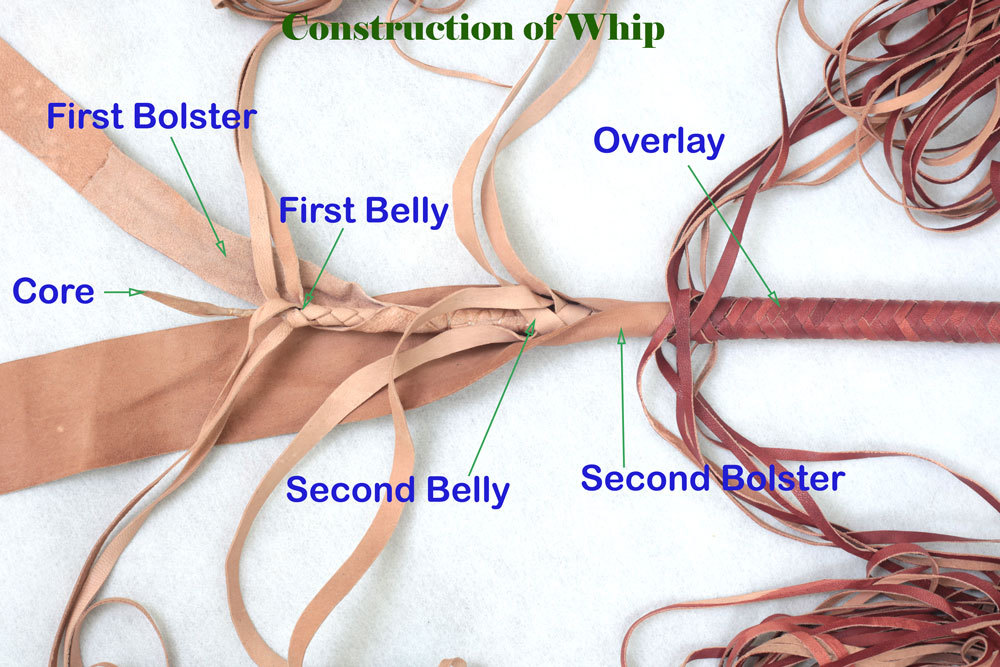 Real Leather Bullwhip 4‑16FT Handmade 16 Plait Braided Western Style Bull whip