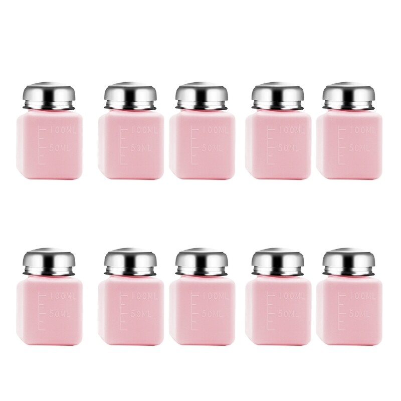 10Pcs Ergonomic Refillable Press Type Container Measurement Markings Secure