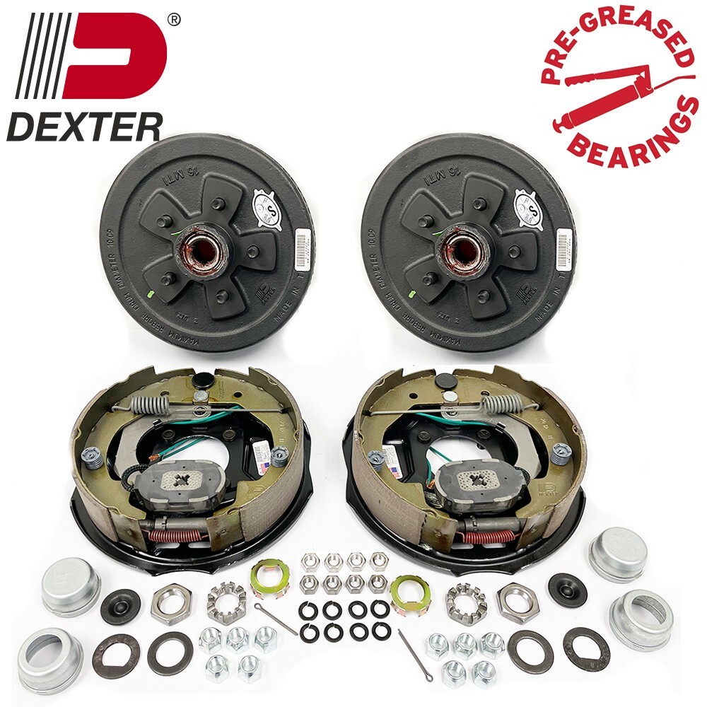 Dexter Pre-Greased 3500 lbsTrailer Axle Electric Brake Kit 5-4.5" BC