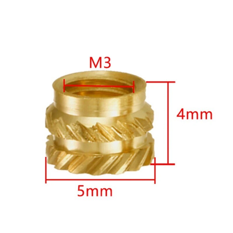 M3X5X4 Thread Knurled Threaded Heat Resistant Insert Embedment Nut For 3DPrinter