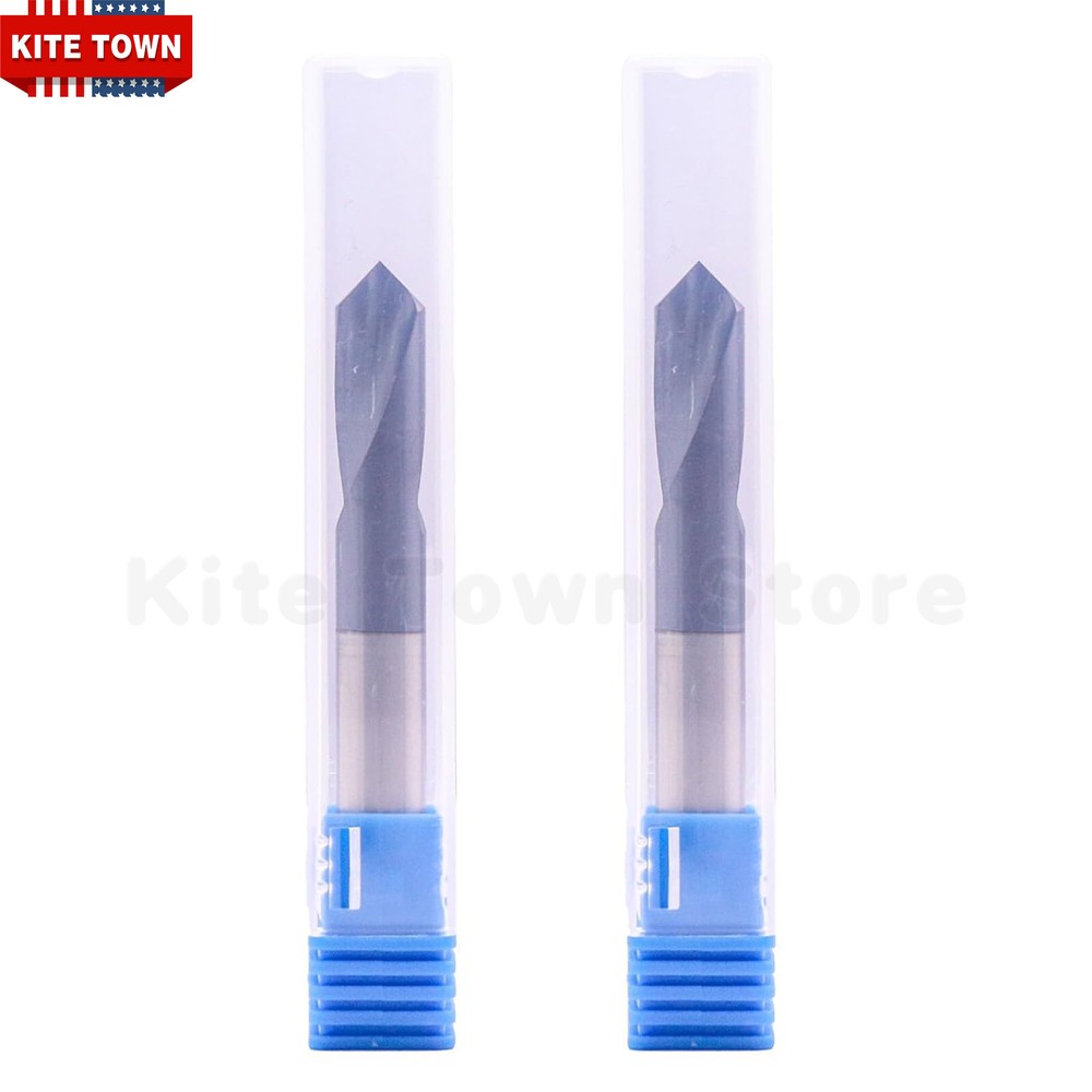 2Pcs 5/16" 2 Flute 90 Degree Solid Carbide Spot Drill - AlTiN Coated