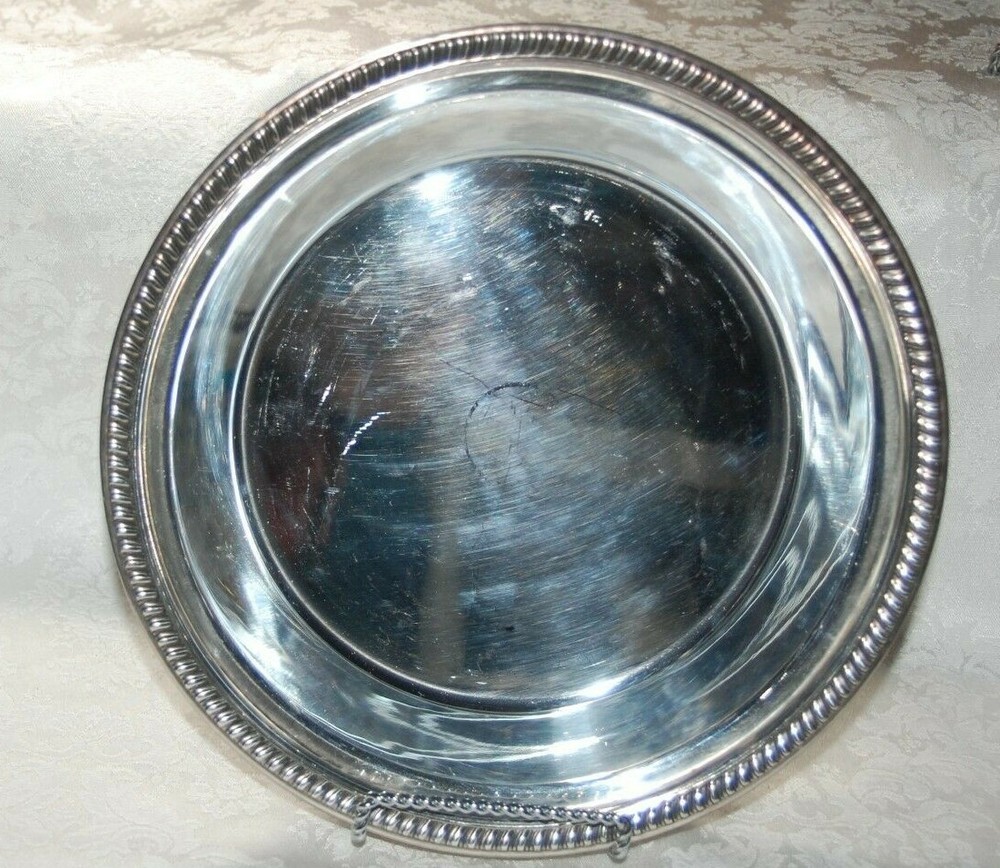 Reed Barton Footed Dish 1948 Silver Plated Deep Serving Dish Plate