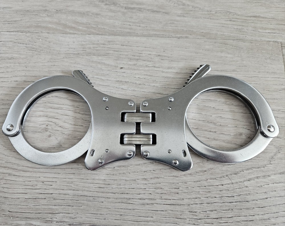 Leg Irons & Hinged Handcuffs set with two keys