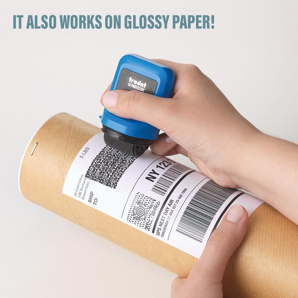 ID Protector Ink Roller – Identity Theft Protection Roller Stamp – incl. 3 BO...