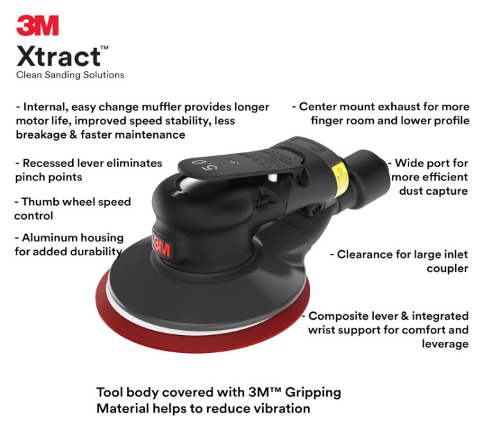 *NEW* 3M Xtract 88945 Pneumatic Random Orbital Sander