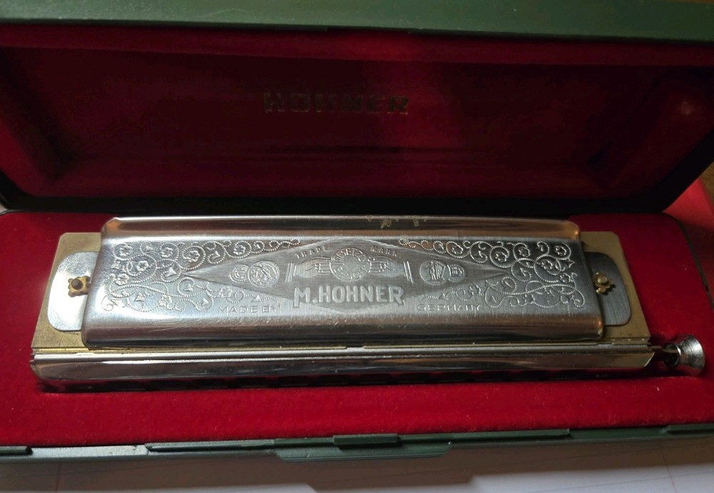 M. Horner Super Chromonica Harmonica With case _ VINTAGE