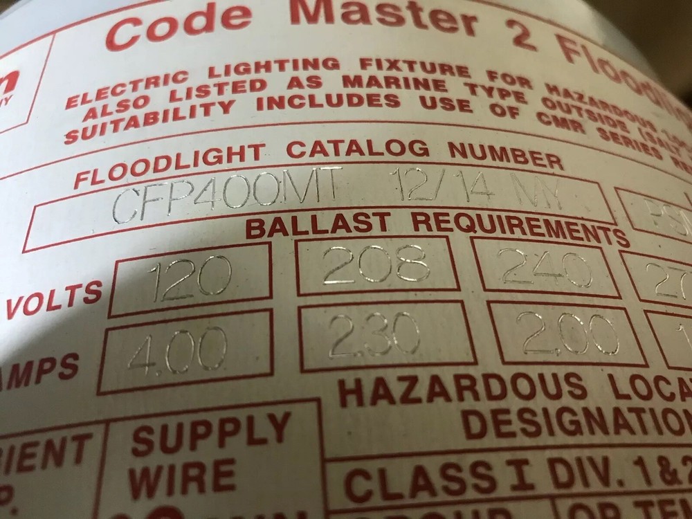 Appleton Code Master 2 Light Floodlight CFP400MT