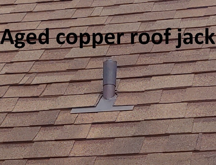 COPPER ROOF JACK VENT STACK for PVC plumbing pipe