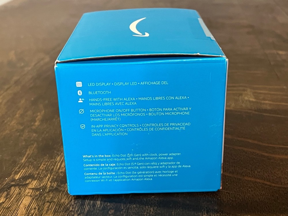 Amazon Echo Dot (5th Gen) with Clock White Alexa LED Display Bluetooth