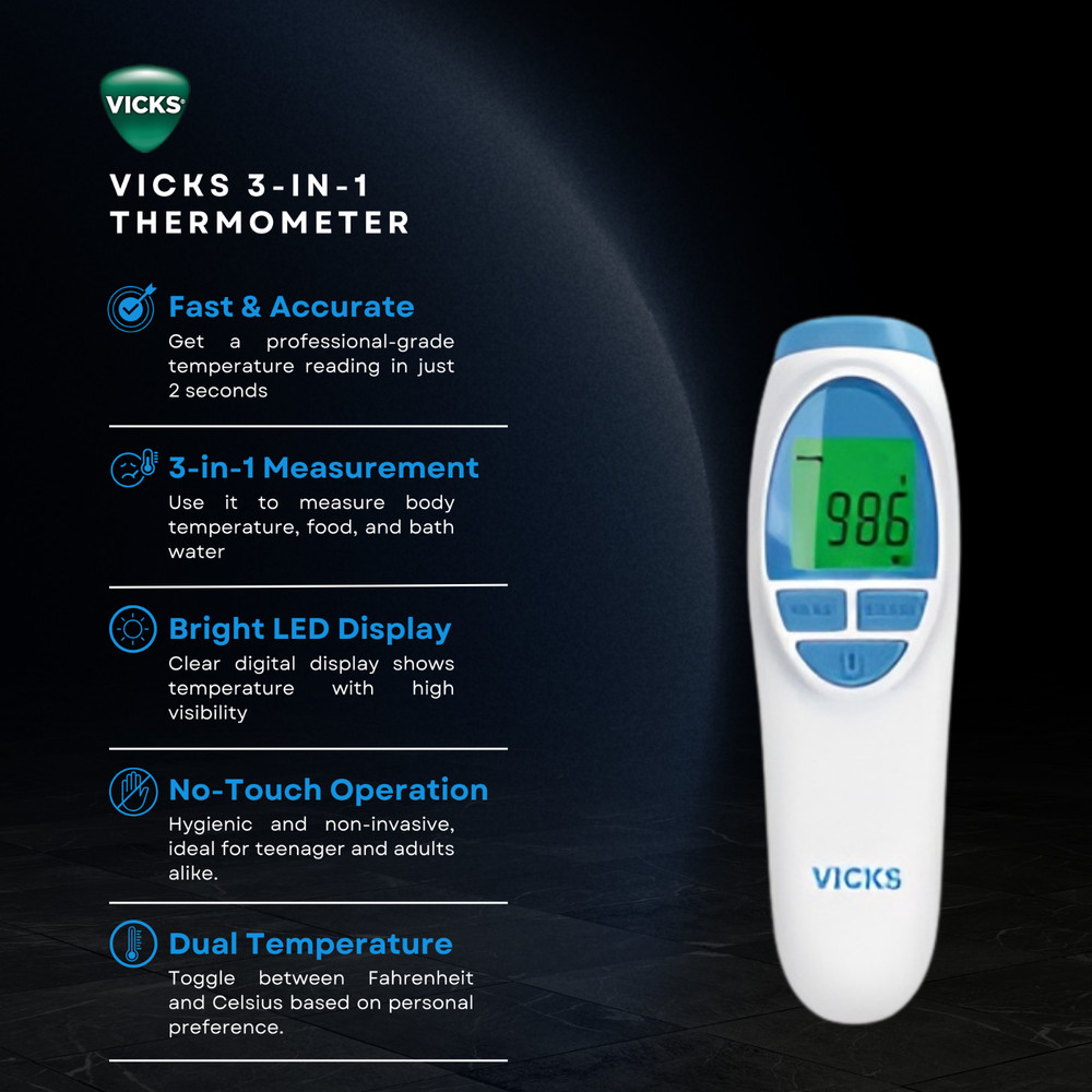 Vicks 3-in-1 No Touch Digital Thermometer - VNT200