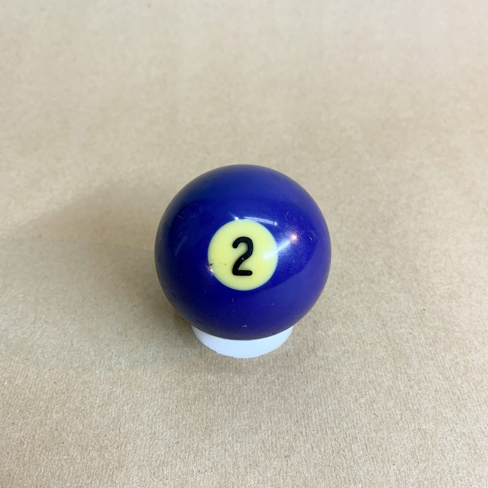 Vintage Bakelite Billiard #2 Solid Blue Pool Ball with Display Stand