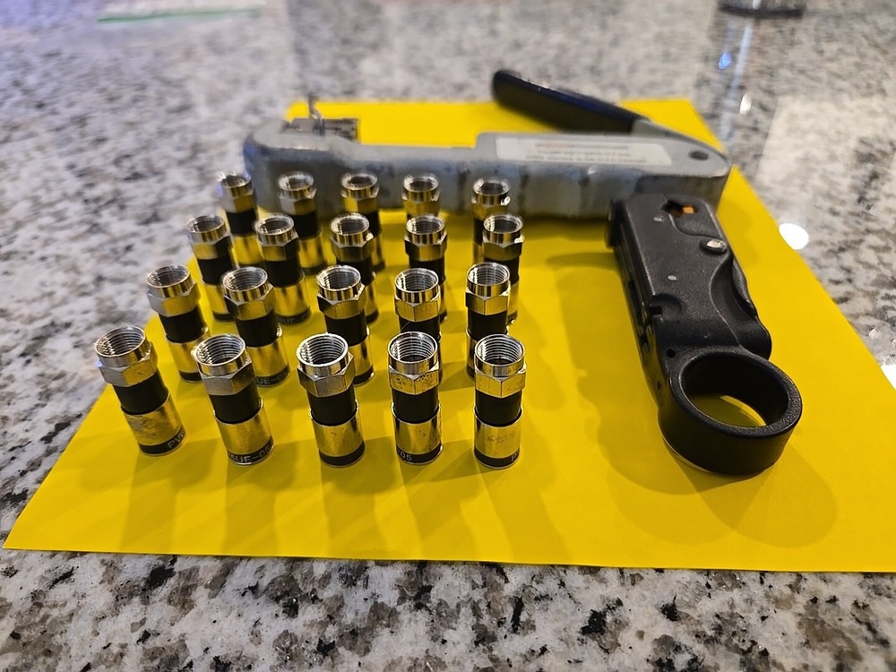 COMMERCIAL GRADE COMPRESSION TOOL CONNECTOR SPRING LOADED STRIPPER 20 CONNECTORS