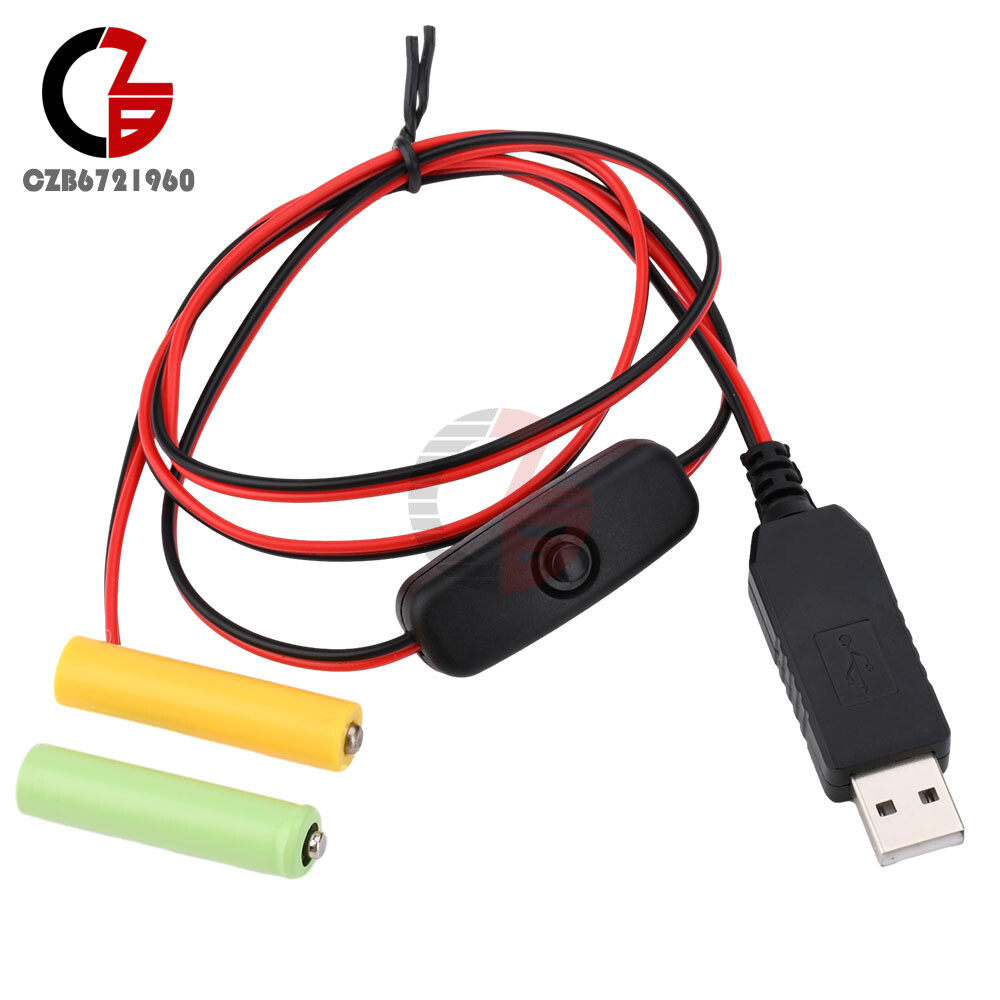 AAA Eliminator Cable Dummy-Battery Power Cable Replacement for 3/4.5/6V AA AAA