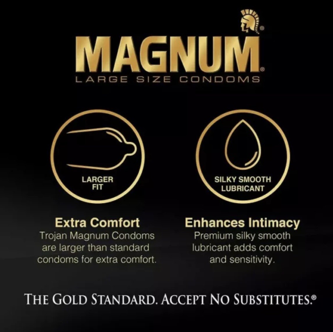 50 Trojan MAGNUM Lubricated Condoms Large Size Condoms 50 Count 100% Guaranteed
