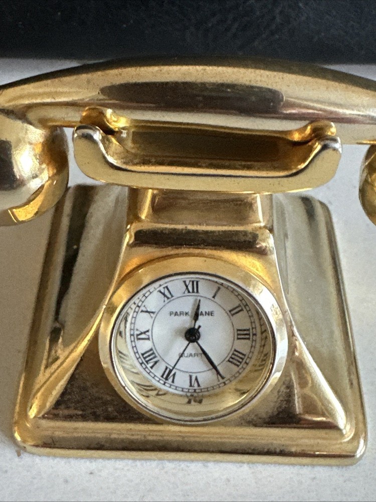Miniature Novelty Telephone Clock 2x2 inch Working (429)