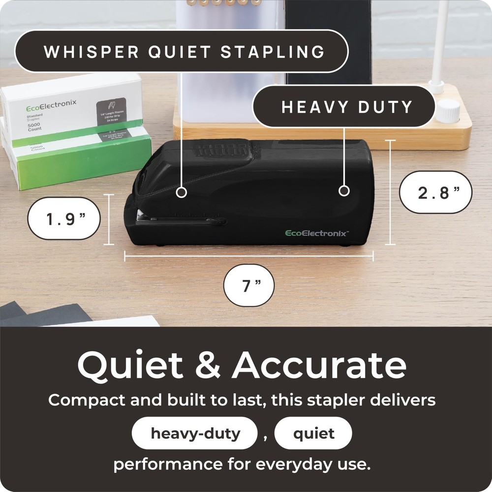 Portable Automatic Electric Stapler - 30 Sheet Capacity, Quiet Operation, Jam