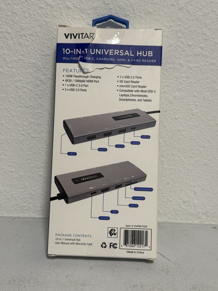 Vivitar Card Reader 10 in 1 multiport usb-c charging hdmi and card reader