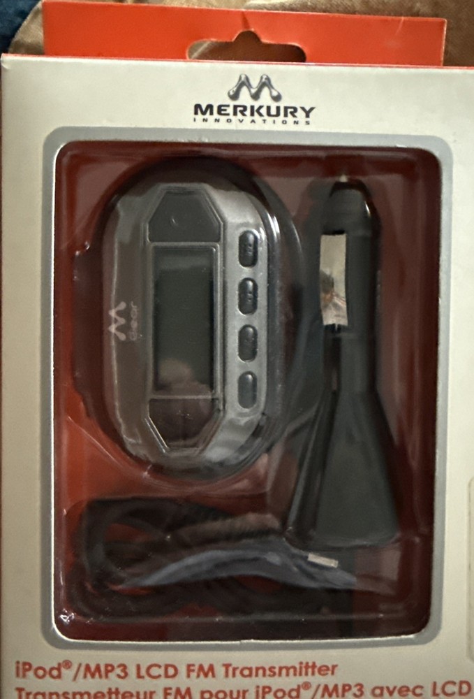 Merkury Ipod / MP3 LCD Fm Transmitter For iPod/MP3 Player w Car Adapter