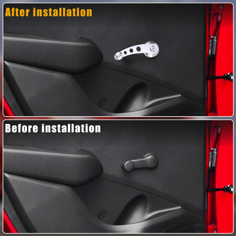 2x Billet Aluminum Window Crank Handle Chrome For Hot Rod Chevy Ford Chrysler US