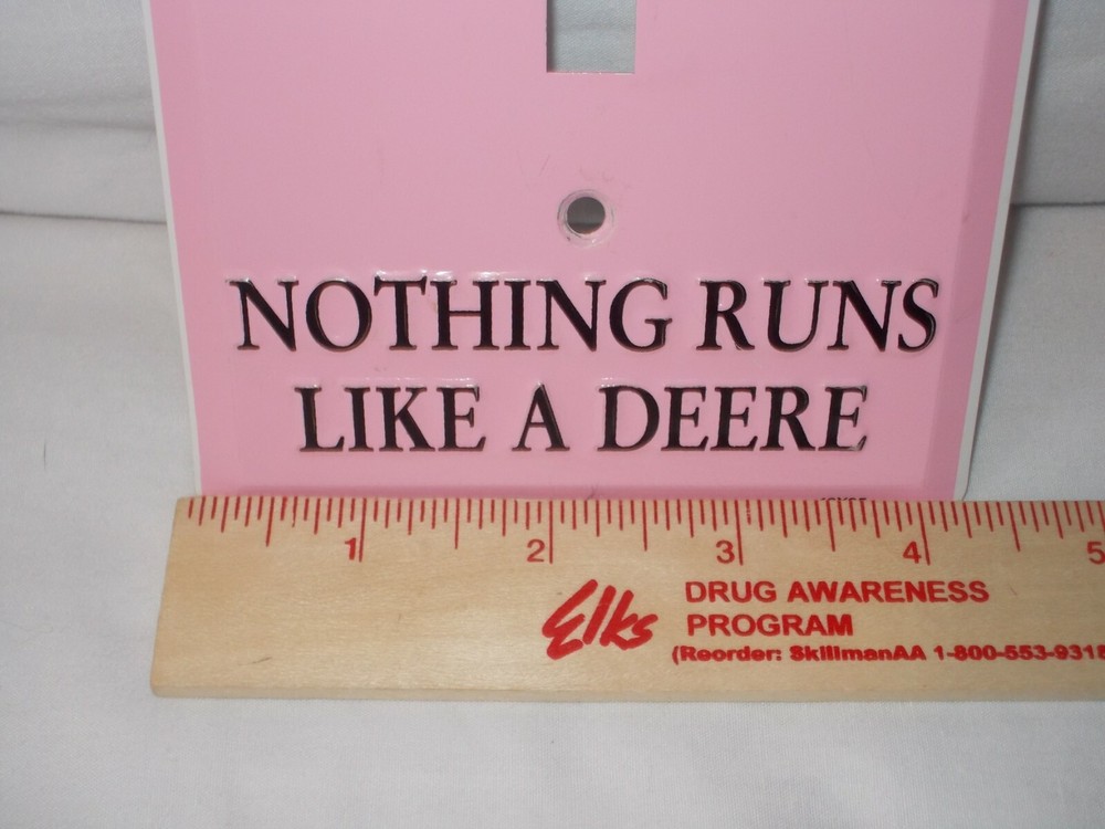 Pink John Deere Metal Light Switch Cover