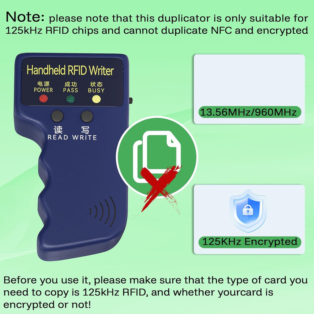 Handheld ID Copier 125Khz RFID Reader Writer Duplicator Handheld RFID Copiers Us