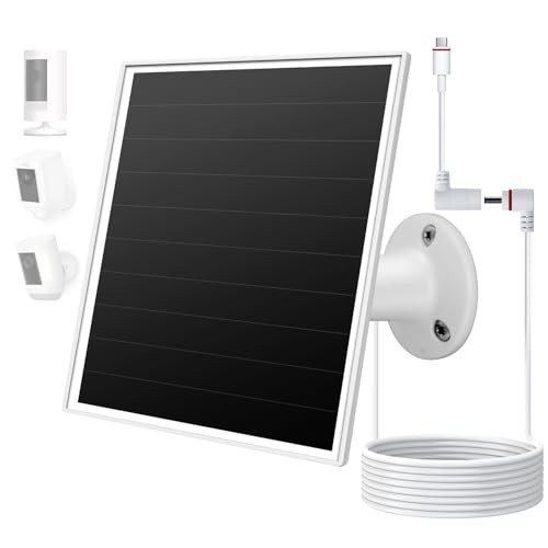 6W Solar Panel for Ring Camera, Solar Charger Compatible with Ring White-1Pack
