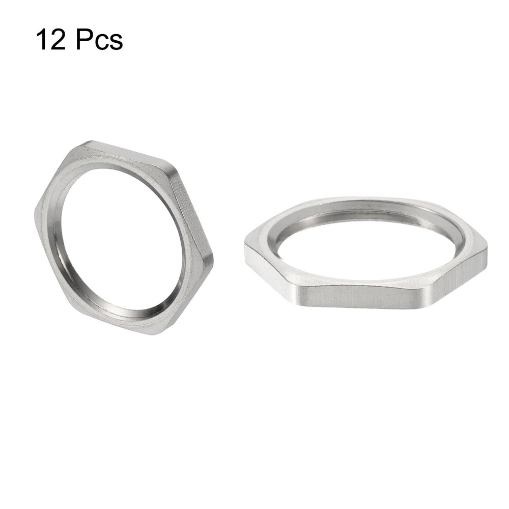 12PCS Cast Pipe Fitting Hex Locknut Nut NPT3/4" Female Thread Silver Tone