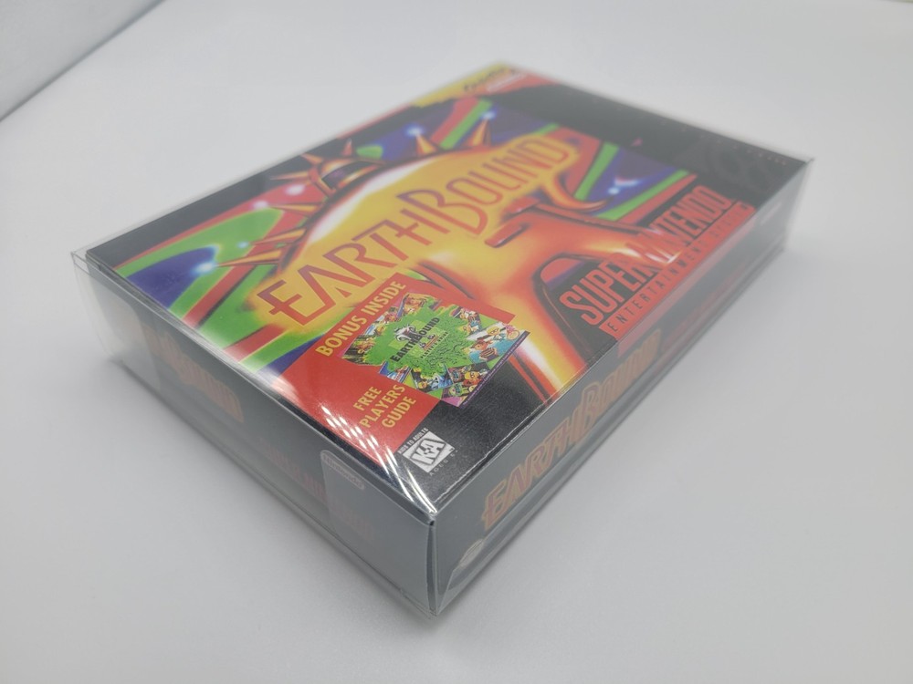 EARTHBOUND BOX ONLY SUPER SNES REPLACEMNT BOX INCLUDES INSERTS + CLEAR CASE