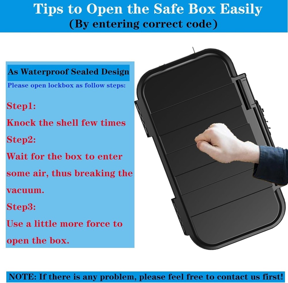 Portable Safe Box Combination Security Case Lockbox with Code Waterproof