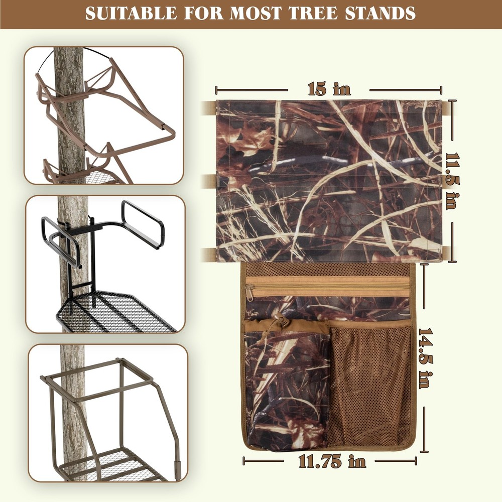 Smasrob Universal Tree Stand Seat Replacement with 3 Pockets, Camouflage