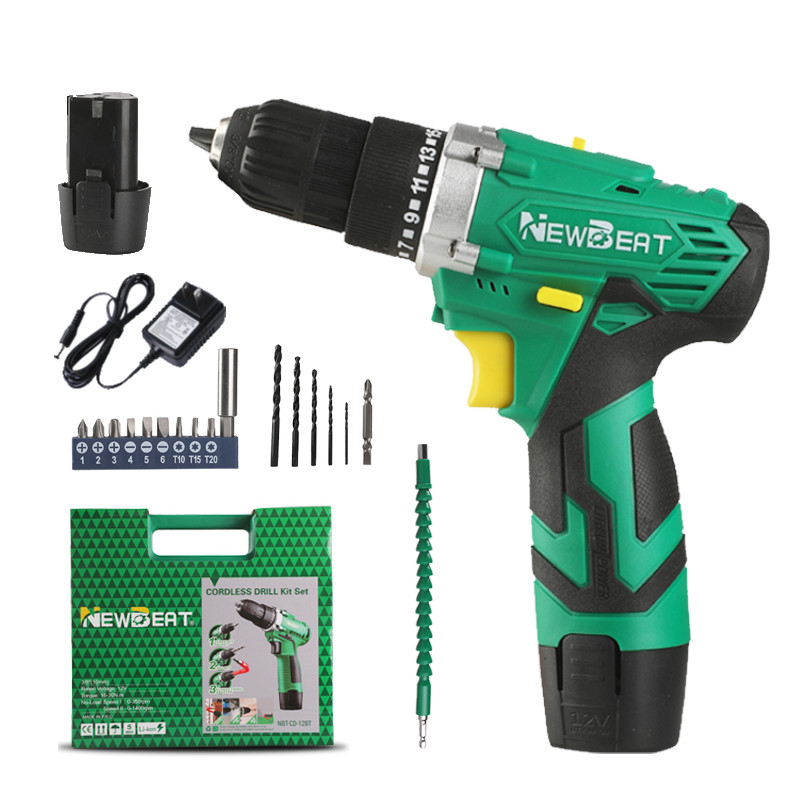 Multi-function 12V Electric Drill Screwdriver Kit Variable Speed w/ Flexible Sha