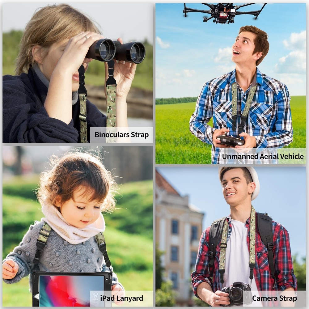 Adjustable Shoulder Strap, Nylon Camera Strap, Comfortable Neck Strap for iPa...