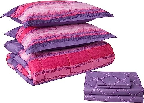 Tie Dye Ultra Soft Microfiber Comforter Sheet Set, Multi-Colored Full