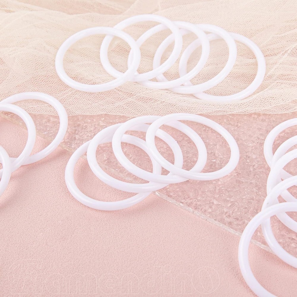 Framendino, 30 Pack 2 Inch White Plastic Catcher Ring Round 30 Pack, 2"