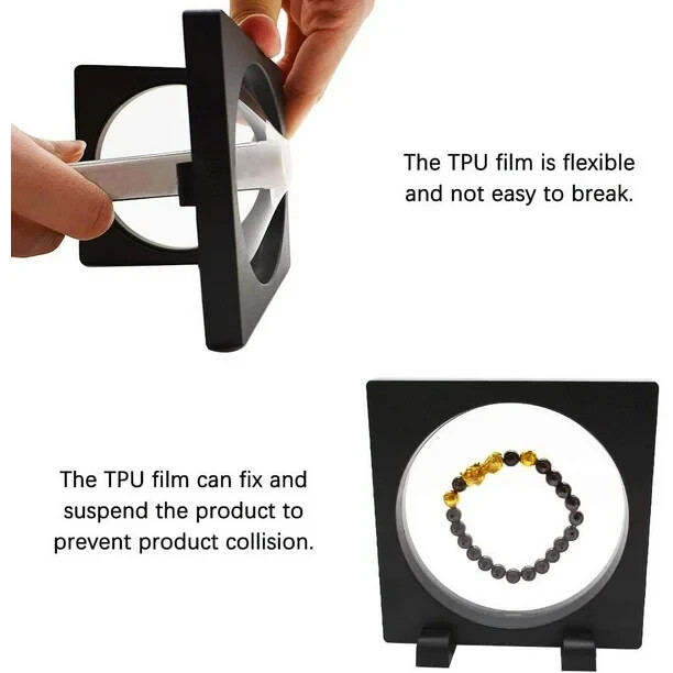 5x Transparent 3D Floating Frame Display Stands Holder Frames 5 Different Sizes