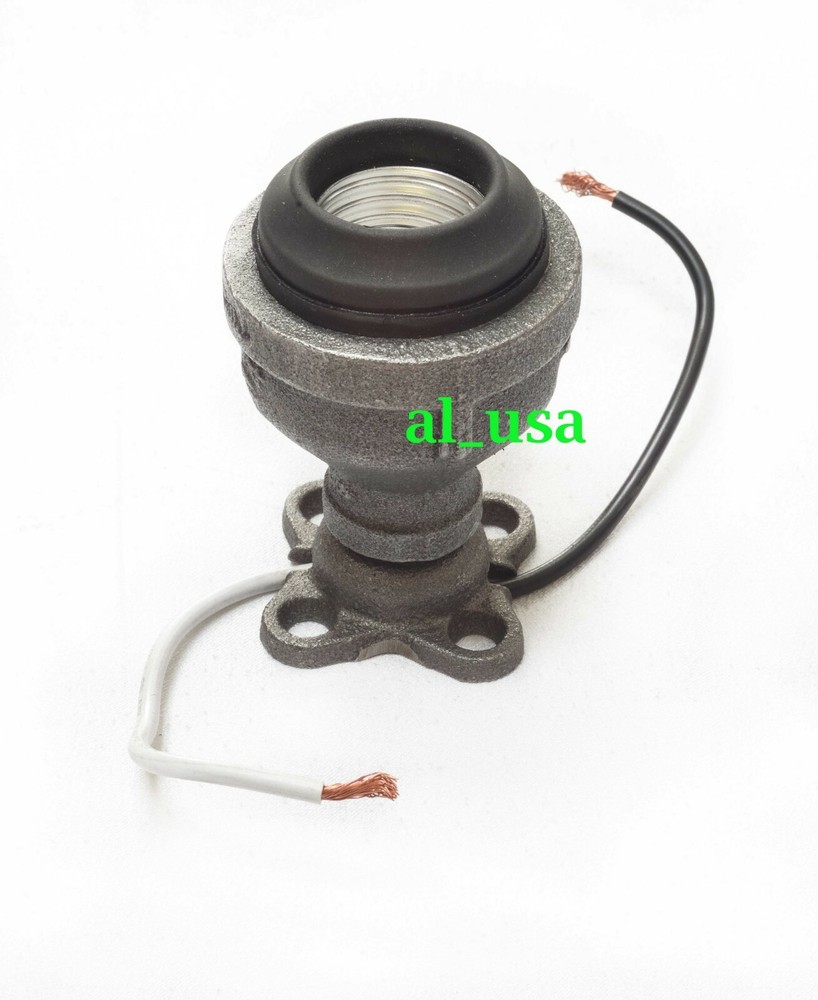Steampunk Industrial Lamp holder SURFACE MOUNT. Black Iron Pipe Lamp Socket.