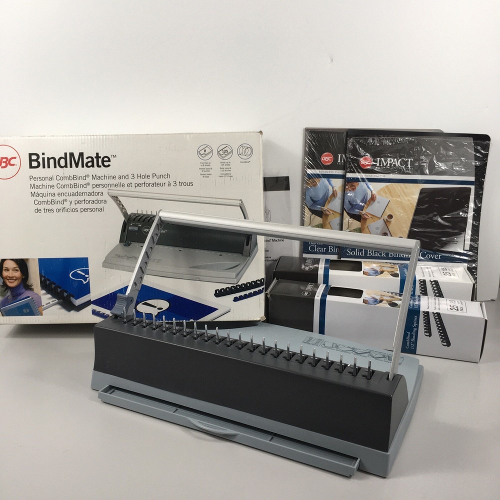 GBC BindMate Personal CombBind Machine #7706170 Hole Punch Binding Covers Spines