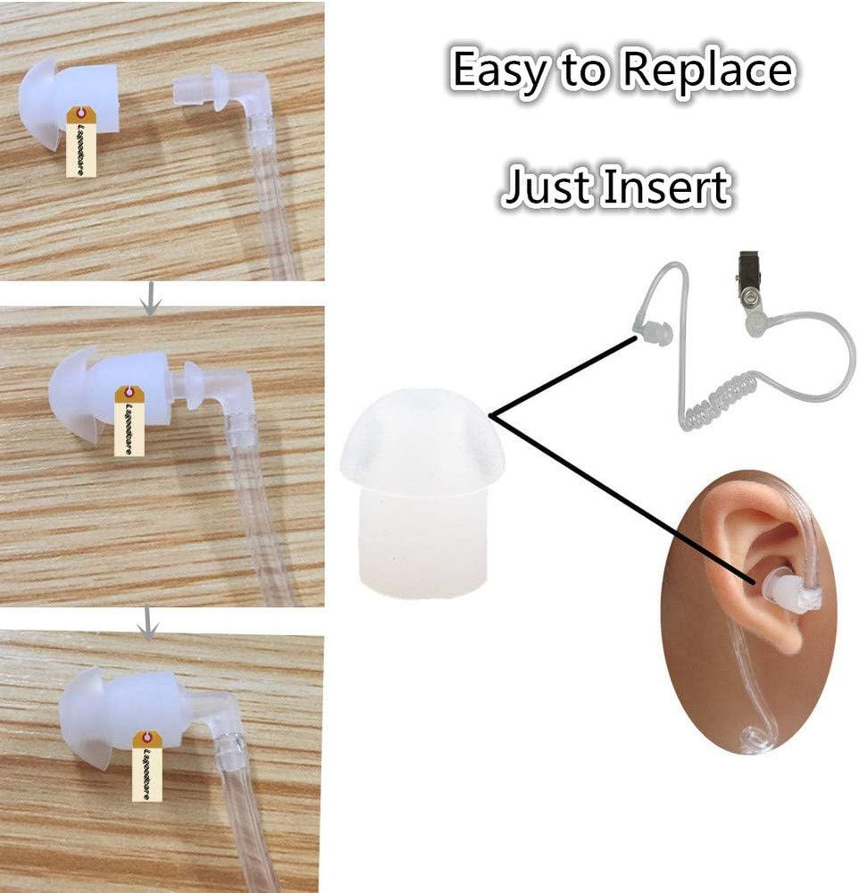 Lsgoodcare 50Pack White Silicone Rubber Replacement Mushroom Eartips Earbud Comp