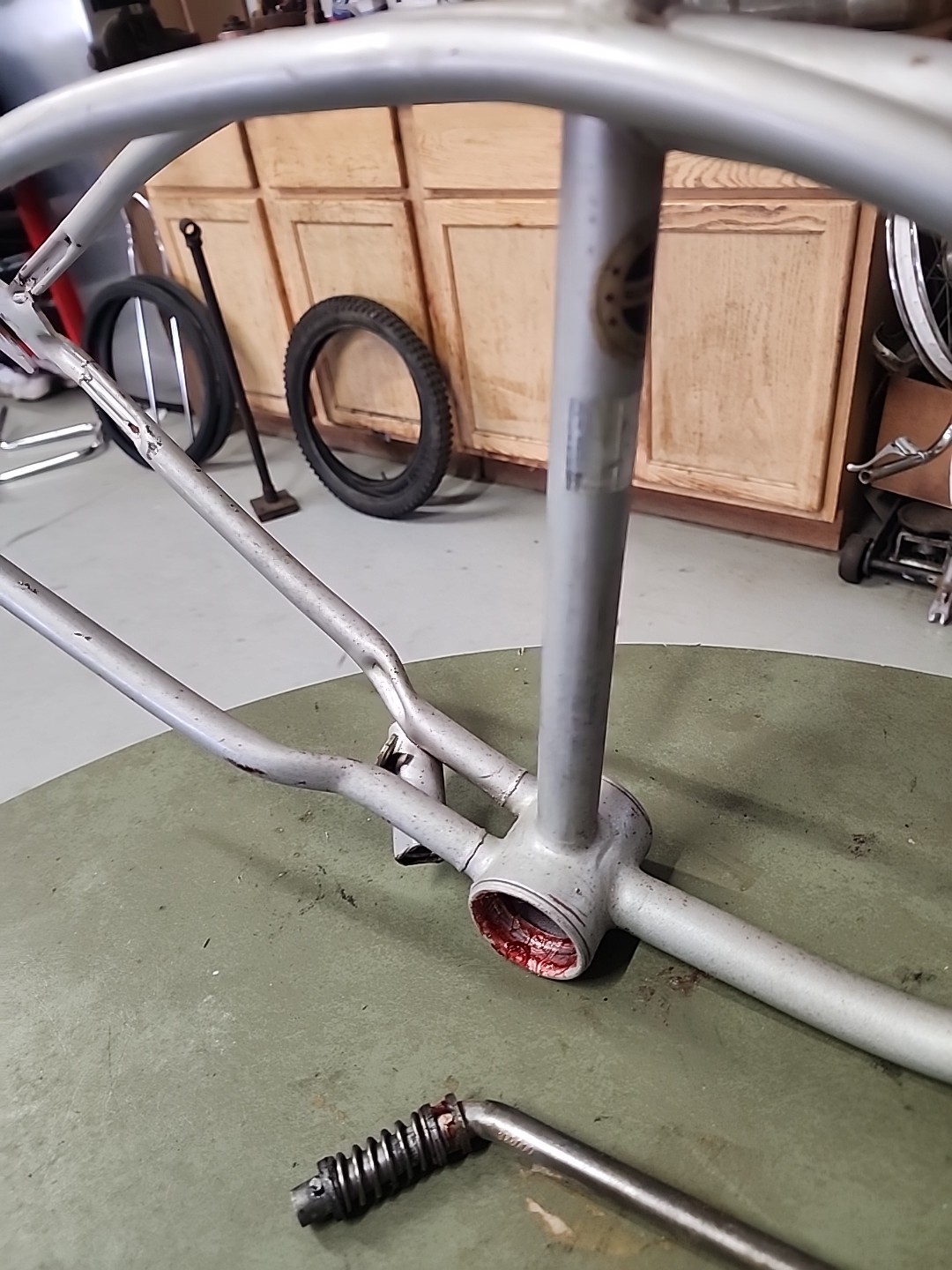 1975 SCHWINN STINGRAY SCRAMBLER BMX 20 INCH SILVER FRAME KICKSTAND HEADBAGE L$$K