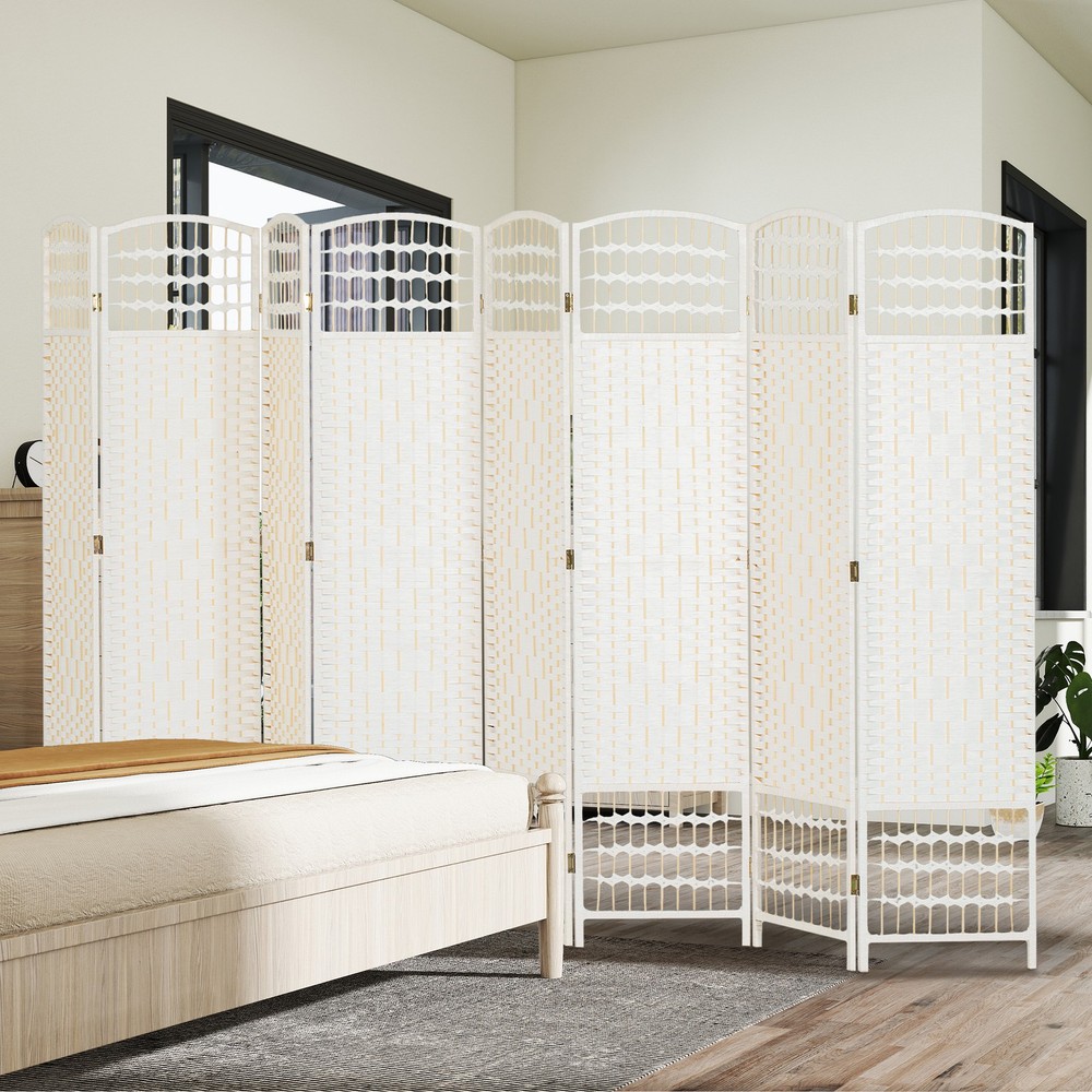 8 Panel Room Divider Folding Privacy Screen 5.6' Room Separator