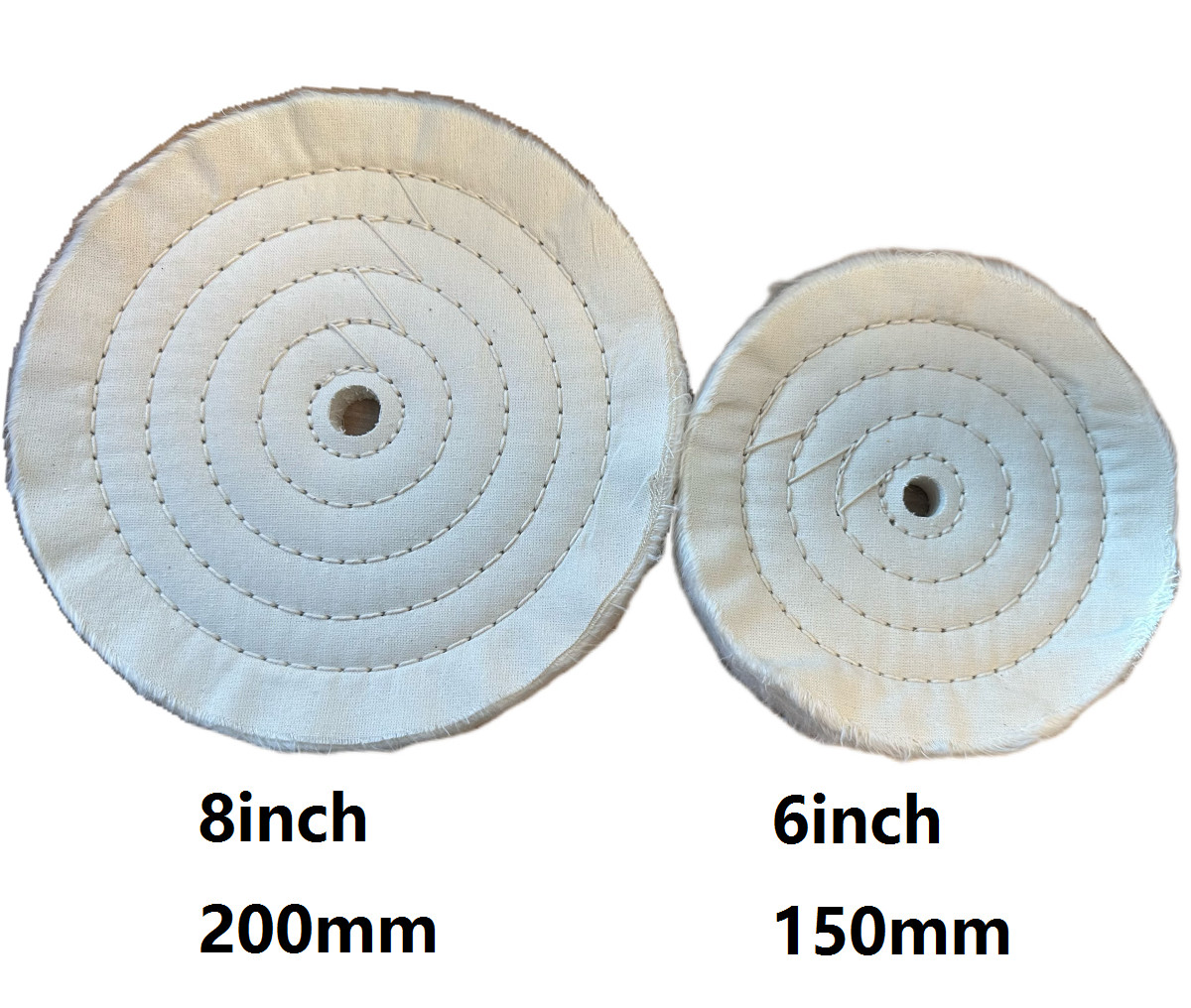 1 Pack 8Inch Buffing Polishing Wheel 50 Ply White 200mm 5/8 inch Arbor White