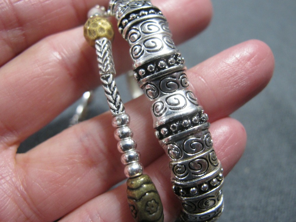 Vintage boho different design metal beads elastic bracelets