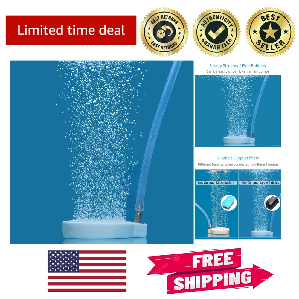 2-Inch Bubble Diffuser for Small Aquariums - Quiet Micro Bubbles Included