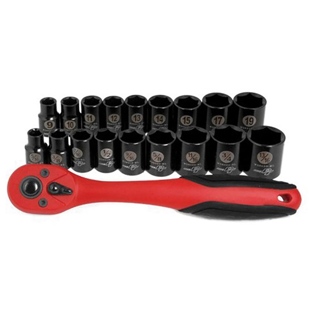 Performance Tool 3/8" DR Black Socket Set - 19-Piece W38337