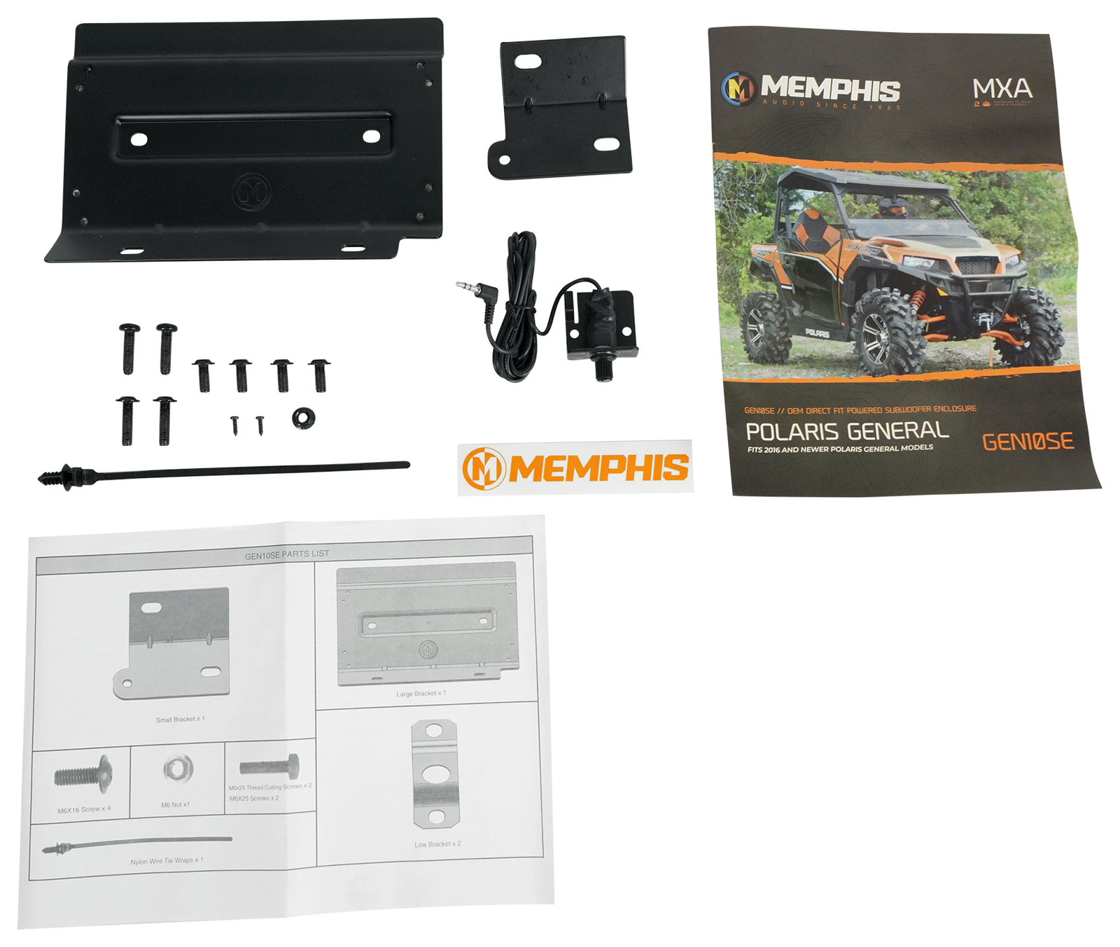 Memphis GEN10SE 400w 10" Powered Subwoofer+Enclosure For 2016+ Polaris General