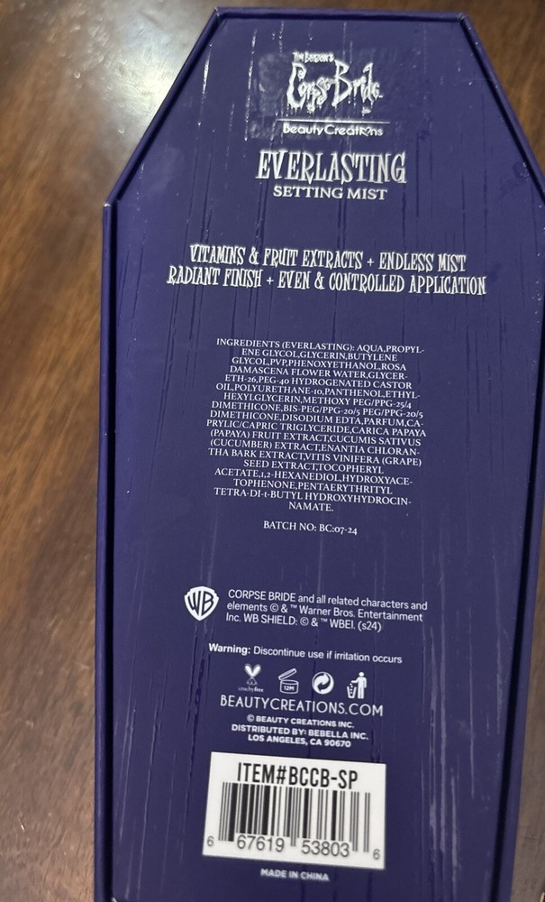 Tim Burton's Corpse Bride X Beauty Creations "Everlasting" Setting Mist