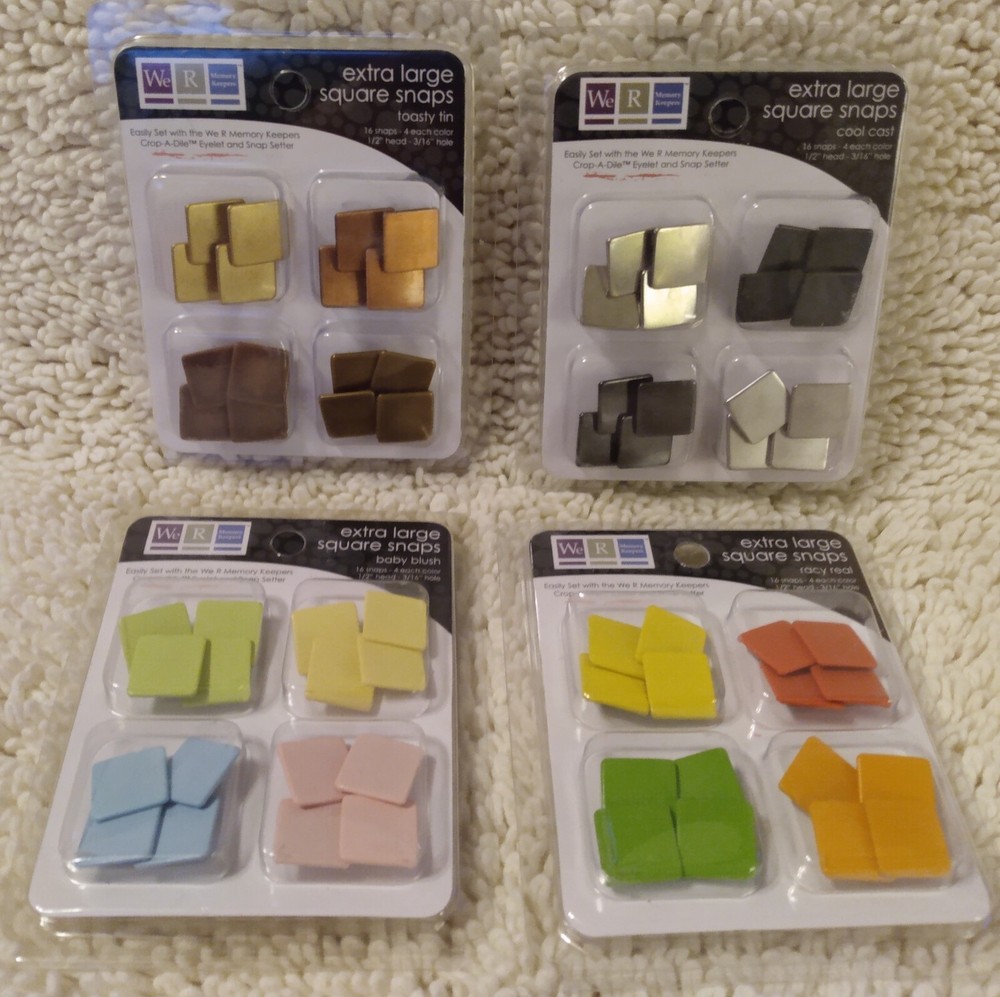 We R Memory Keepers Extra Large Square Snaps Metal 4 Different Packages NEW