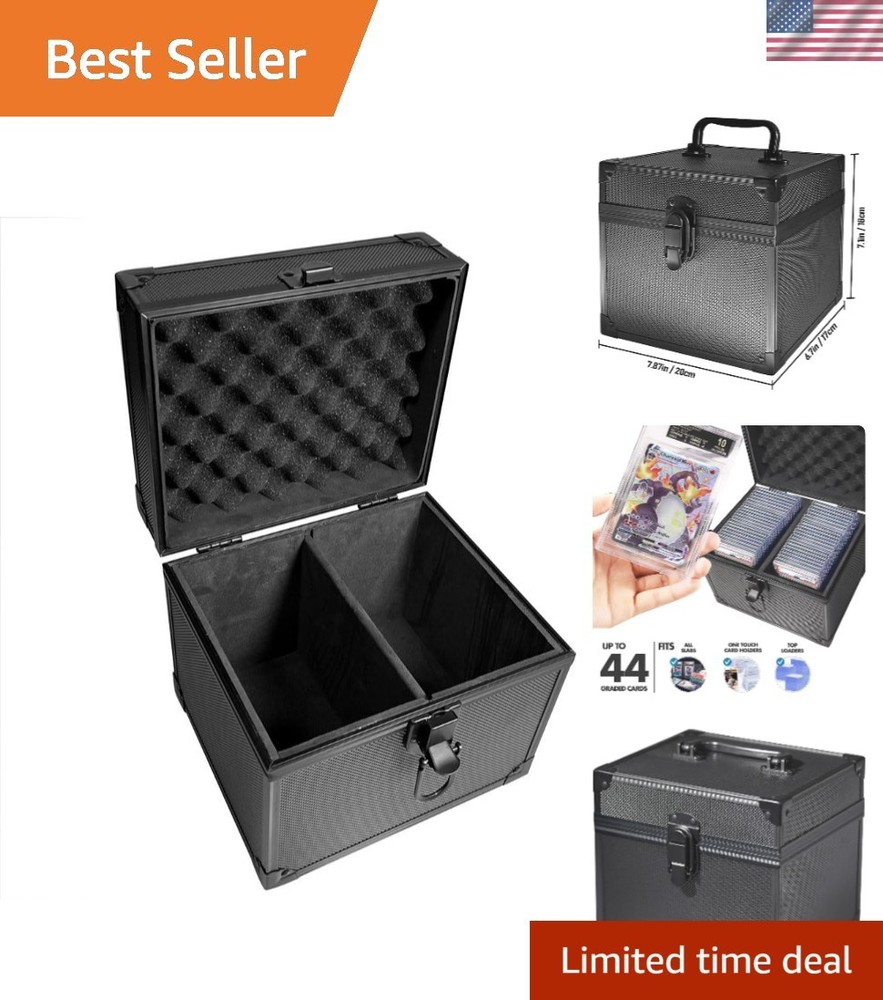 Modern Top Loader Card Holder for 44 Graded Cards - Travel-Friendly Storage Box