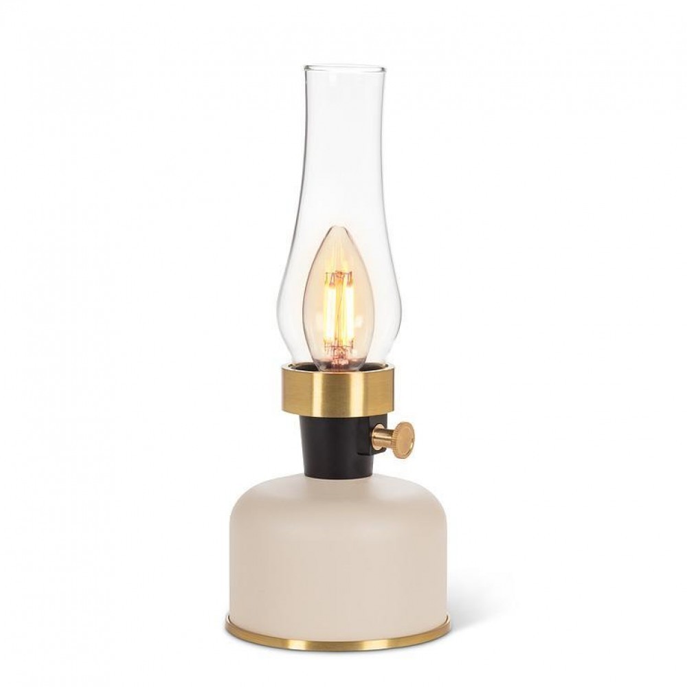 Ivory Led Lamp With Chimney Lantern