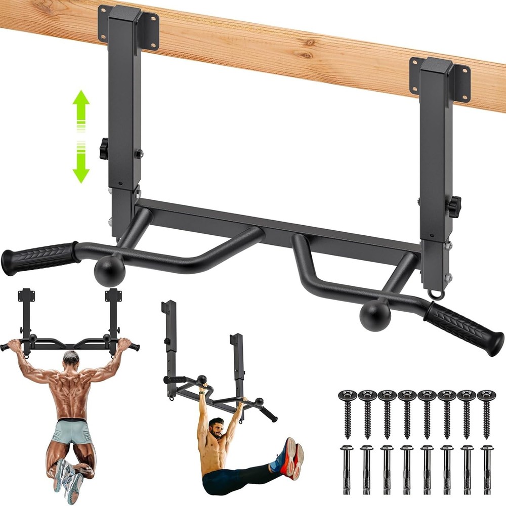 Heavy Duty Welded Pull Up Bar Versatile Doorway Wall Mount Joist Mounted
